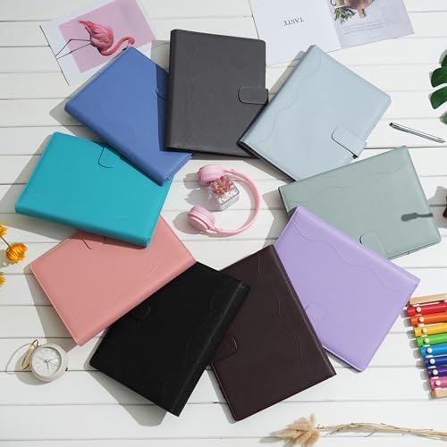 Wonderpool A4 PU Leather Ring Holder Writing Portfolio Multi Document Case with Removable Binder Clipboard and Functional Pocket for Organizer Office Travel School (Pink) - Image 6