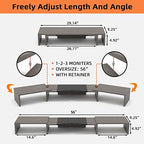 WESTREE Triple Dual Monitor Stand Riser, 56" Extra Long Monitor Stand for 1~2~3 Monitors, Monitor Stand with Length and Angle Adjustable, 3 Shelf Desktop Organizer Riser for Monitor Computer Laptop - Image 6