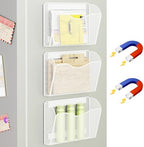 Magnetic File Holder - Heavy Duty Wall File Organizer for Refrigerator & Whiteboard - Strong Magnet Mail Holder & Magazine Rack, No Drilling Document Storage Basket for Office Cabinet by GDINDINFAN
