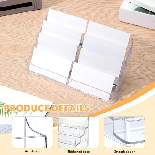 Jutom 8 Pcs 8 Pocket Acrylic Business Card Holder 7.68 x 3.43 x 3.82 Inch Multi Business Card Holder Display Clear Stand Card Organizer for Desk Literature Flyer Pamphlet - Image 3