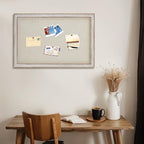 Wonderjune Linen Display Pinboard, Rectangle, 24" X 36", Whitewashed - Image 2