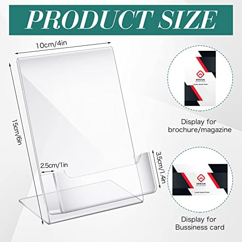 12 Pcs Acrylic Sign Holder Business Card Holder, 4 x 6 Inch, Side Insert - Image 2