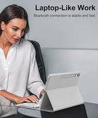 Keyboard Case for Samsung Galaxy Tab S10 FE+ Plus 13.1'' 2025 Detachable Wireless Keyboard for Galaxy Tablet S10FE+ Case with S Pen Holder, Protective Folio for Samsung Tab S10 FE Plus Keypad, Grey - Image 7