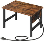 HOOBRO Printer Stand for Desk, Desktop Printer Stand with Charging Station, Small Printer Table with Storage Hook, Under Desk Printer Cart, File Rack for Home Office BF01UPS01 by HOOBRO