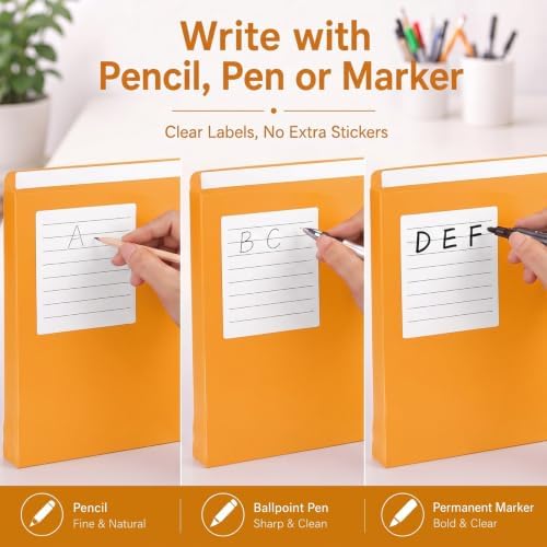 Sabary 25 Pack Poly File Jacket 1" Expansion Pocket Write-on, Orange - Image 2