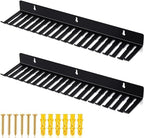 2 Pack 19 Slots Wall mountable Cable Hanger and Organizer,Cable Holder,Cable Organizer Studio Storage,Slots Width from 5.5 to 9.5mm for Cord Management Rack by Chenteel