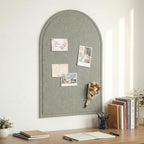 MotiMind Arched Felt Bulletin Board 35" x 24" Felt Wall Panels Large Arch Pin Cork Board No Drill Frameless Wall Tiles with 20 Gold Pins for Back to School Office Photo Display Home Decor(Sage Green) - Image 4