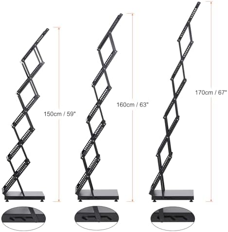 PATIKIL Foldable Magazine Display Racks Floor Standing 5 Layers Brochure Stand Catalog Literature Holder with Wheels for Hotel, Exhibition, Trade Show, Office - Image 3