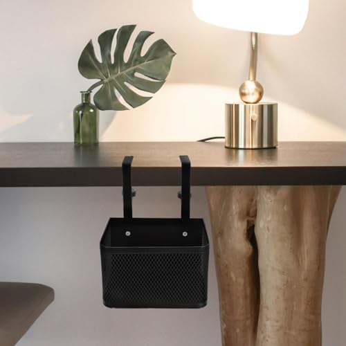 SECFOU Clamp-On Desk Organizer Tray Compact Black under Desk Storage Shelf Wire Cable Organizer for Office Classroom Workspace - Image 7
