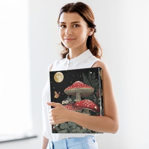 Red Mushrooms Vintage 3 Ring Binders 1.5 Inch Clear View Three Ring Binders Versatile Binder for Work School Office Supply 1 Pack - Image 6