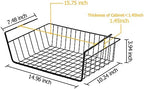 4 Pack Under Shelf Basket, Under Cabinet Organizer Shelf, Durable Metal Wire Rack Hanging Basket Storage Rack, Shelf Organizing for Kitchen/Pantry/Bathroom/Desk-Slide Arms Height:1.45in(Black) - Image 2