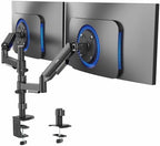 VIVO 17 to 32 inch Dual Mechanical Monitor Mount, 2 Tension Spring Arms, Adjustable Swivel, Rotation, Heavy Duty VESA Desk Stand with C-clamp, Grommet, Max VESA 100x100, Black, STAND-V002K by VIVO