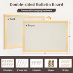 DOLLAR BOSS Bulletin Boards with Linen, 36"x24" Cork Board, Natural Wood - Image 5