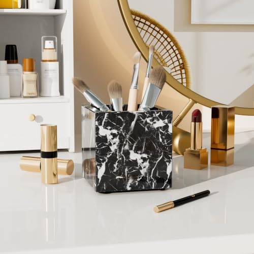 Rectangular Toothbrush Holder,Pencil Cup,3.9x3.9x3.9in,Black - Image 2