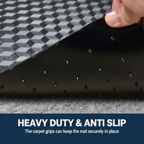 Chair Mat for Low Pile Carpet 36" x 48" PVC Office Carpet Protector, Black - Image 2