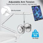 Portable Monitor Stand 15.6", Heavy Duty Tablet Arm Mount with Desk Clamp - Image 5