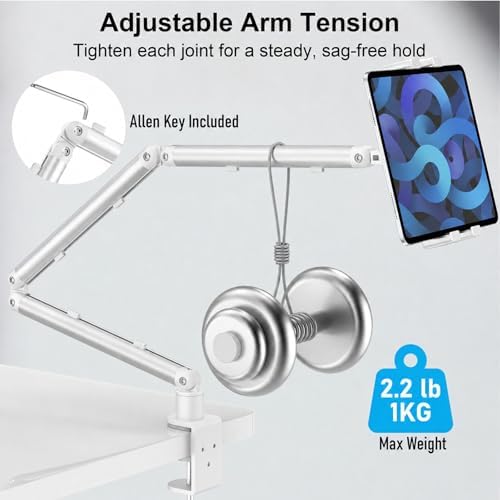 Portable Monitor Stand 15.6", Heavy Duty Tablet Arm Mount with Desk Clamp - Image 5