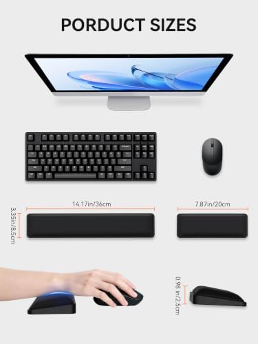Cooling Gel Wrist Rest Set, TKL Keyboard & Mouse Wrist Support Pad - Image 6