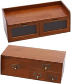 Desk Organizer Box With Drawers, Desktop Storage Cabinet For Office - Image 4