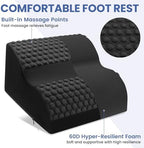 Foot Rest for Under Desk with Massage Dots, 3-Tier Foot Stool, Black - Image 2