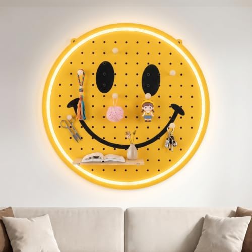 Smile Neon Pegboard Wall Organizer, 15.7 Inches by Unknown