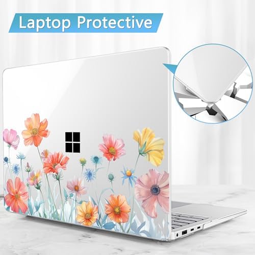 Mektron Case for 13.8" Microsoft Surface Laptop 8/7 (2026/2024) Surface Laptop 13.8 Inch Cover Fits Model 2036, Keyboard Cover +Screen Protector +Dust Plugs, Wildflower - Image 7