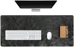 Premium Leather Desk Mat, Full Grain Leather Desk Pad Protector & Desk Blotter, Waterproof Non-Slip Writing Surface for Keyboard, Mouse & Laptop, Desk Pad for Home & Office (Onix, Large) by FinecraftedLeatherGoods