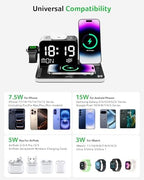 Acer Gadget 7-in-1 Wireless Charging Station Charger Stand for Multiple Devices for Apple - iPhone 17 16 15 14 13 12 Pro Max Apple Watch Airpods, Wireless iPhone Charger Station with Bluetooth TimeSyn - Image 3