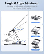 ORICO Adjustable Laptop Stand for Desk, 360° Rotating Base, ST12-Gray - Image 3