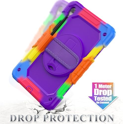 SEYMAC stock Case for Samsung Galaxy Tab S10 Lite / S10 FE / S9 FE 5G / S9 Tablet Case 10.9''/ 11'' Protective with Screen Protector, Pen Holder, 360 Rotate Stand, Hand Strap, Shoulder Strap, Purple - Image 6
