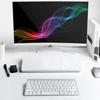 Glass Desktop Whiteboard with Storage 15" x 7" Desk Dry Erase Board with Marker & Eraser Compact Desk Organizer Computer Keyboard Stand Desk Board Buddy for Office, Home, School - Image 7