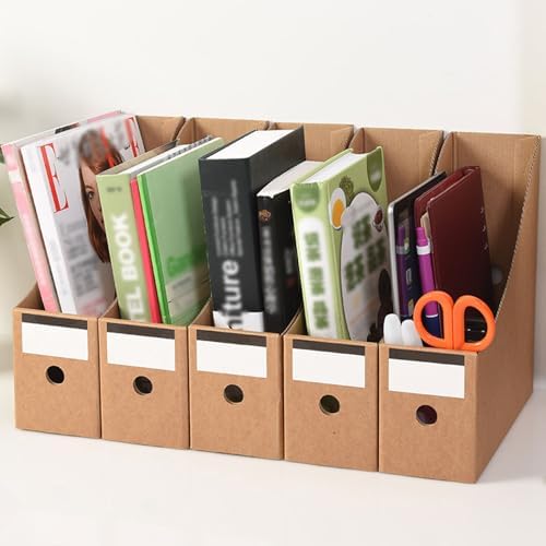 24 Pcs Cardboard Magazine File Holders Magazines Book Bin Box - Image 7