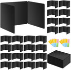 24 Pack Black Desk Dividers for Students, Privacy Shields Folder for Students, Durable & Waterproof Plastic Study Board, Classroom Teacher Supplies Test Divider, Includes 40pcs Extra Labels by bcabo