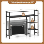 GIANTEX Desktop Bookshelf, 38.5" Dorm Desk Hutch for 27" Monitor (Black) - Image 3