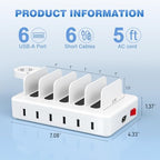 Charging Station for Multiple Devices, 50W 6 Ports Charging Dock with Stand - Image 6