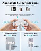 Viozon Tablet Floor Stand, Height & Angle Adjustable Tablet Holder with Aluminum Alloy Arm Tube, 360° Rotation for Bed, Sofa, Desk, Compatible with 3.5-11'' iPad Pro/Air/Mini, iPhone 15/14, Kindle. - Image 6