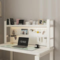 Desk Shelf Organizer for Top of Desk – Desktop Bookshelf with Pegboard & Storage Accessories, Adjustable Hutch for Dorm or Office, Steel Frame Display Shelf, No- White frame + white board 61*9.8*26in by Unknown