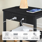 HOOBRO Side Tables with Charging Station, Small End Tables for Small Space - Image 4
