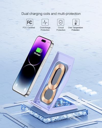 NANAMI Wireless Charger with 20W PD Adapter Fast Wireless Charging Stand - Image 2