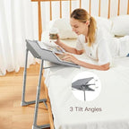 HUANUO Adjustable TV Tray Table with 6 Height & 3 Tilt Adjustments, Gray - Image 6