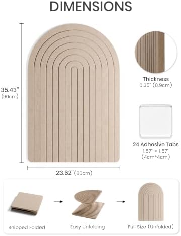 Large Arched Felt Bulletin Board 35.4''×23.6'', Taupe - Image 3
