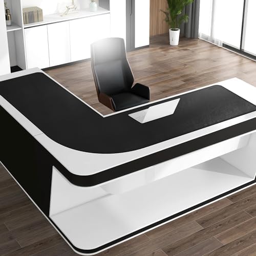 Large L-Shaped Leather Desk Pad - Home Office Accessories Corner Desk Mat (Black, (55" +63") x 19.6") - Image 5