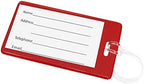Bulk 100 Pack - Vivid Backpack ID Luggage Tags for Student Identification Cards - School Name Badge Holder for Backpacks - Business Card Size with Clear Insert Window by Specialist ID (Red) - Image 3