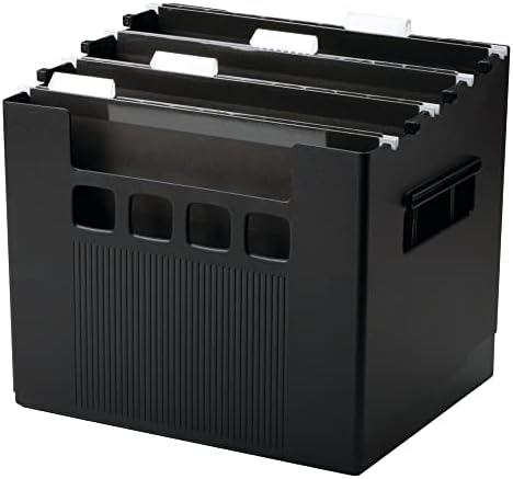 Pendaflex 43013 Desktop File w/Hanging Folders, Letter, Plastic, 12 3/4 x 10 x 11, Black by TOPSProducts