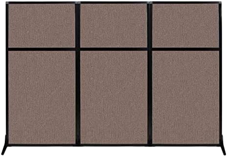 Versare Workstation Partition | Portable Wall Divider | Modern Office Cubicle | Free Standing Privacy Screen | Flexible Work Space | 99" x 70" Latte Fabric Panels by VERSARE