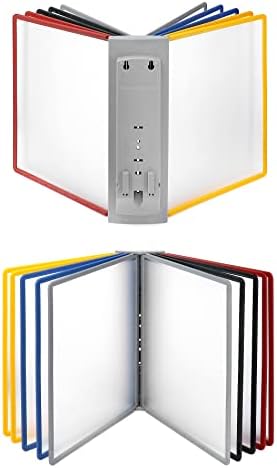 QWORK Wall Mount Reference Display System, 10 Multicolored Flip Folders for 20 Views, 8.5 x 11 Inch Document Organizer for Workshop, Restaurant Menu, Office - Image 3