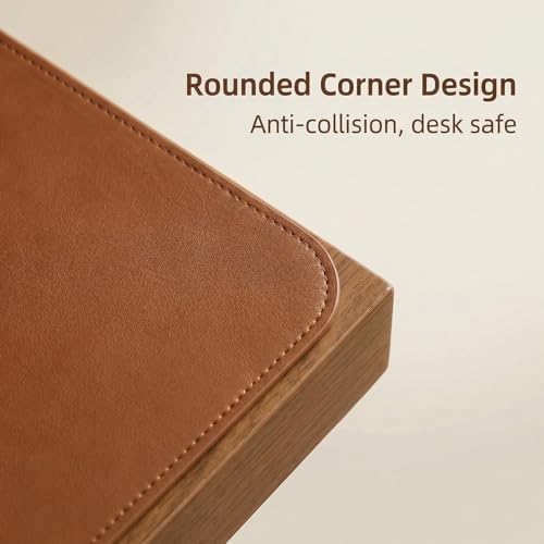 Desk Pad, 20" x 40" PU Leather Non-Slip Desk Mat Large Mouse Pad for Desktop, Waterproof Laptop Computer Writing Mat for Office, Home, Work, Gaming, Brown - Image 4