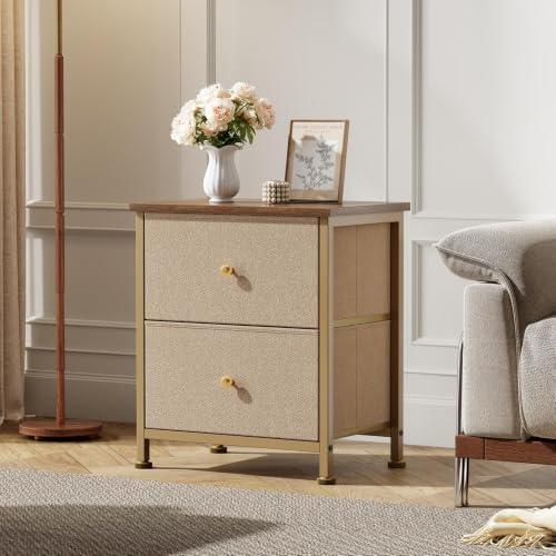 DUMOS Nightstand Set of 2, Bedroom Bedside Table with Storage - Image 2
