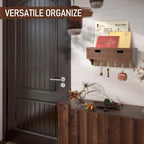 Rebee Vision Key Holder Wall Mount with Shelf for Entryway, Vintage Brown - Image 5