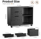 Simple Deluxe 3 Drawer Rolling File Cabinet, Wood Printer Stand with Adjustable Shelf for Home Office Study Organizatiom, Black - Image 2